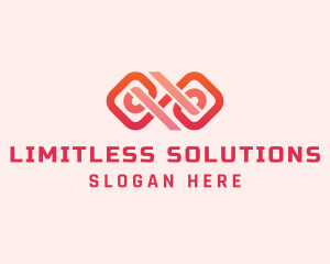 Unlimited - Abstract Chain Infinity logo design