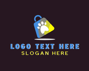 Paw - Pet Shop Shopping Bag logo design