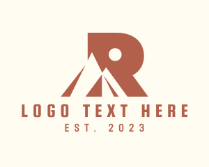Tourist Spot - Mountain Peak Letter R logo design
