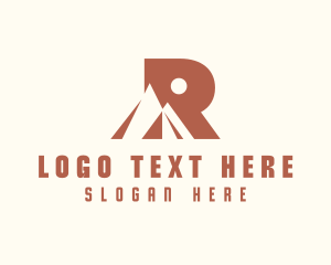 Outdoor - Mountain Peak Letter R logo design