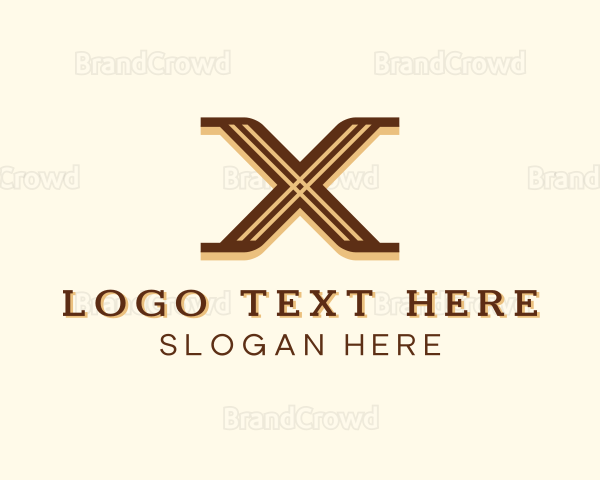Wood Flooring Letter X Logo