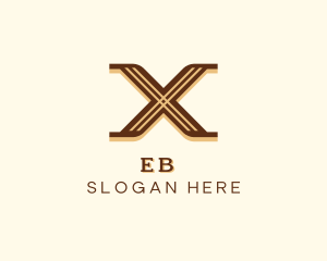 Wood Flooring Letter X  Logo