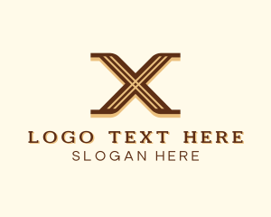Wood Flooring Letter X  Logo