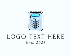 Building - Minimalist Paint Roller logo design