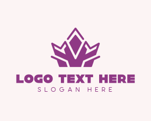 Tiara - Purple Pageant Crown logo design