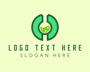 Toxic - Green Laboratory Letter O logo design