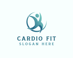 Cardio - Running Human Fitness logo design