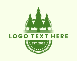 Tree - Lumber Pine Saw logo design