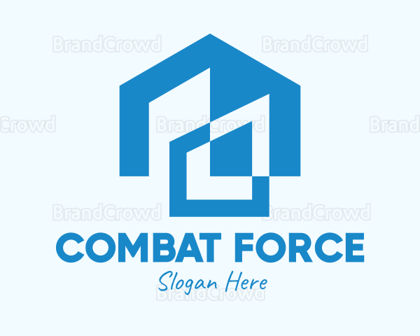 Blue Residential House Logo