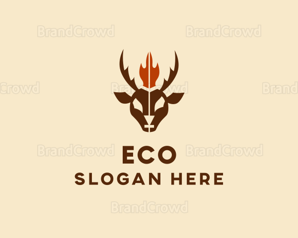 Flame Deer Hunting Logo