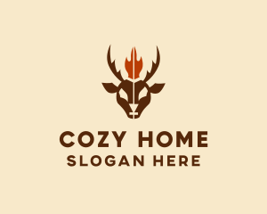 Flame Deer Hunting  logo design