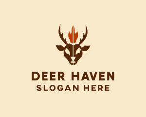 Flame Deer Hunting  logo design