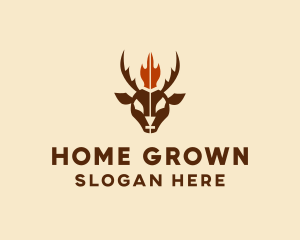 Domestic - Flame Deer Hunting logo design