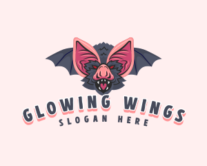 Halloween Bat Wings logo design