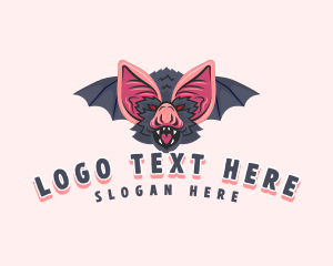 Streamer - Halloween Bat Wings logo design