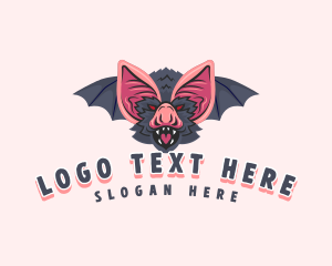 Halloween Bat Wings Logo