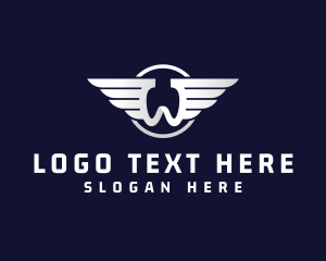 Airline - Letter W Silver Wing logo design