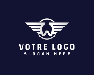 Letter W Silver Wing Logo