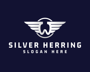 Letter W Silver Wing logo design