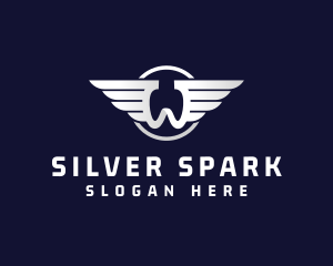 Silver - Letter W Silver Wing logo design