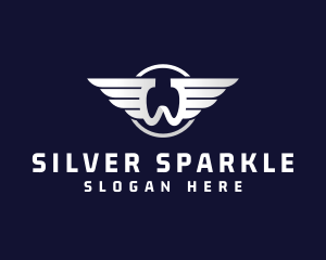 Silver - Letter W Silver Wing logo design