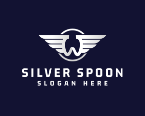 Letter W Silver Wing logo design