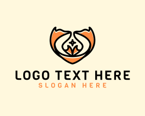 Hunting - Wild Twin Fox logo design