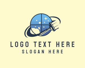 Squeegee - Window Cleaning Orbit logo design