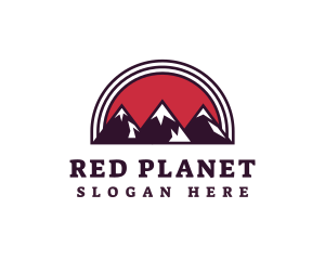 Red Sunset Mountain logo design