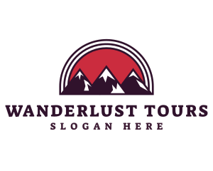 Red Sunset Mountain logo design