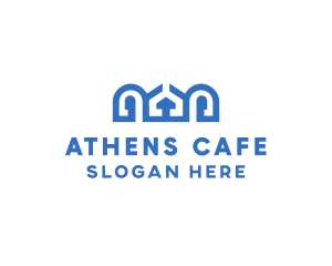 Athens - Blue Greek Palace logo design