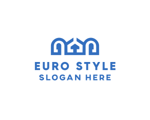 Europe - Blue Greek Palace logo design