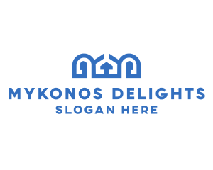 Mykonos - Blue Greek Palace logo design