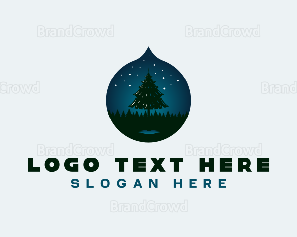 Pine Tree Forest Nightsky Logo