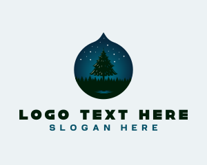 Outdoor - Pine Tree Forest Nightsky logo design