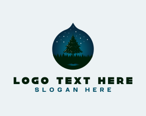 Pine Tree Forest Nightsky Logo