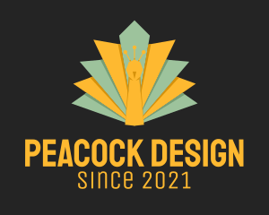 Peacock - Peacock Bird Origami logo design