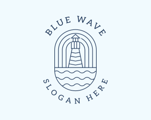 Coastal Wave Lighthouse  logo design