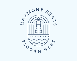 Beacon - Coastal Wave Lighthouse logo design