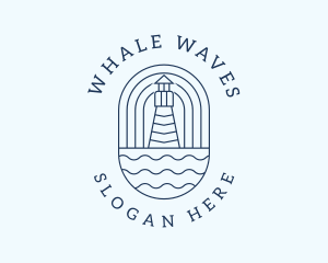 Coastal Wave Lighthouse  logo design