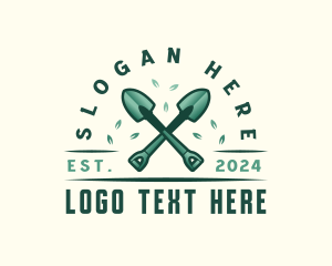 Leaf - Shovel Garden Landscaping logo design