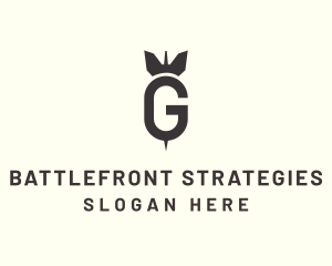 Warfare - Bomb Dart Letter G logo design