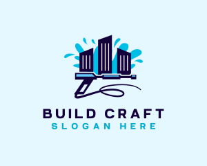 Pressure Washing Building logo design