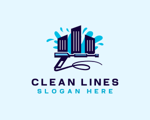 Pressure Washing Building logo design