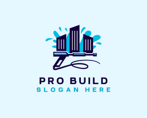 Pressure Washing Building logo design