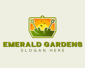 Shovel Landscaping Lawn Care logo design