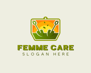 Shovel Landscaping Lawn Care logo design