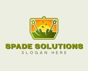 Shovel Landscaping Lawn Care logo design