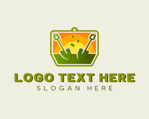 Shovel Landscaping Lawn Care Logo