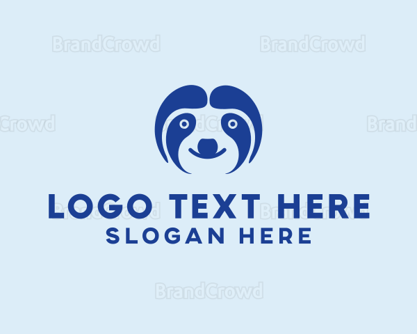 Cute Sloth Face Logo